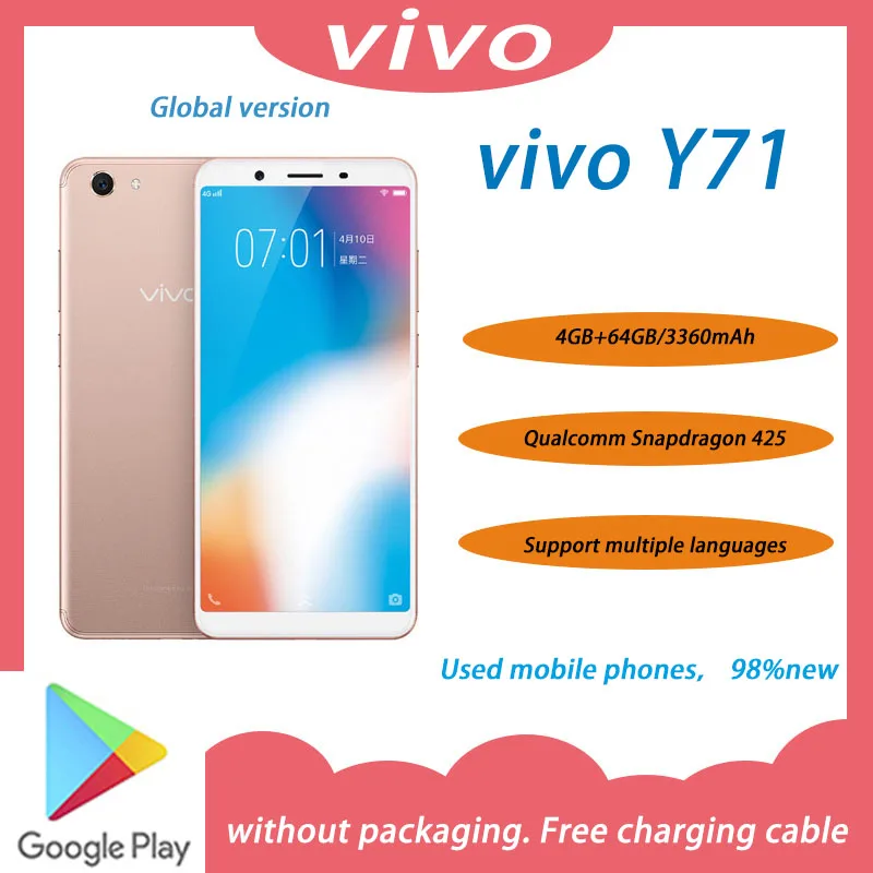 for vivo Y71 Full screen smartphone Full Netcom4G 5.99 inches 3+32G Full Netcom Snapdragon 425 processor
for vivo Y71 Full screen smartphone Full Netcom4G 5.99 inches 3+32G Full Netcom Snapdragon 425 processor