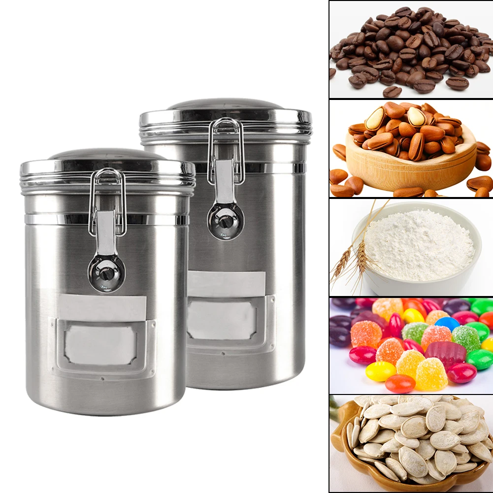 Stainless Steel Universal Home Kitchen Storage Jar Gift Labeled Window Coffee Bean Container With Built In Valve Anti Rust
Stainless Steel Universal Home Kitchen Storage Jar Gift Labeled Window Coffee Bean Container With Built In Valve Anti Rust