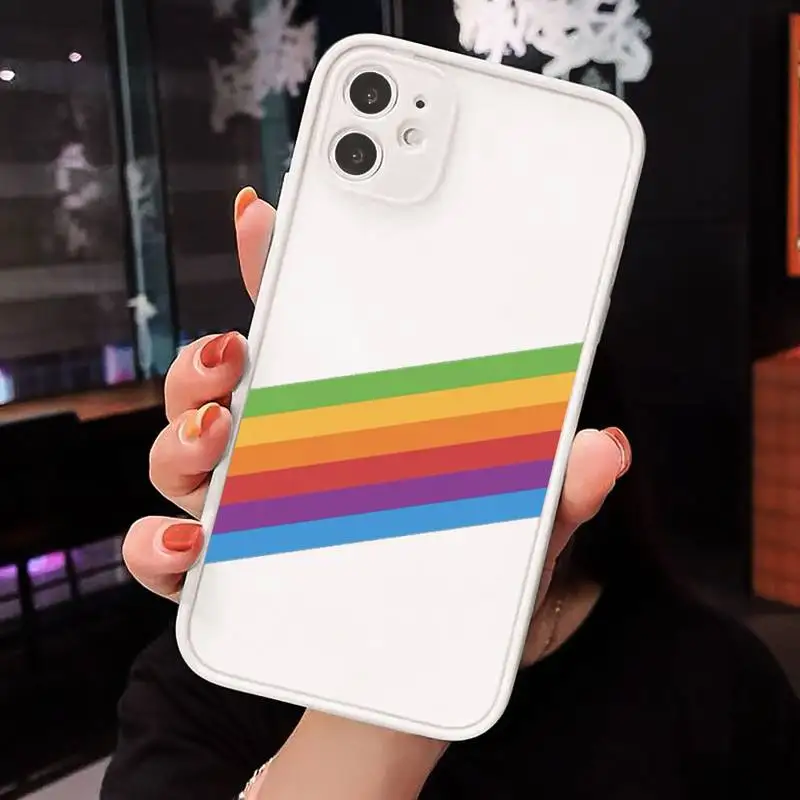 Rainbow stripes simple Phone Case For iPhone 12 11 Mini Pro XR XS Max 7 8 Plus X Matte transparent White Cover
Rainbow stripes simple Phone Case For iPhone 12 11 Mini Pro XR XS Max 7 8 Plus X Matte transparent White Cover