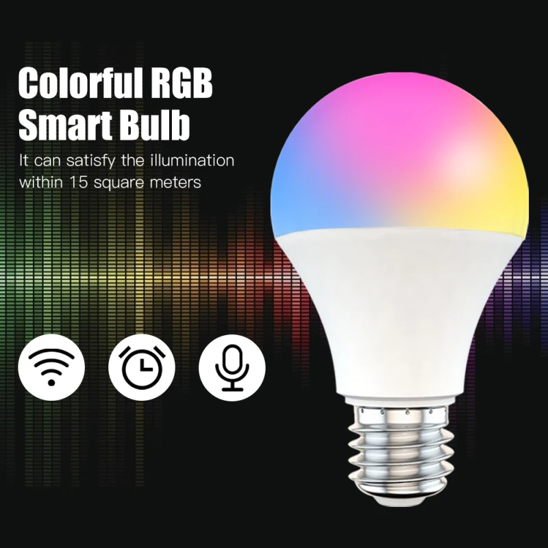 1pc 15W WiFi Smart Light Bulb E27 B22 Dimmable RGB+CCT Smart Light Bulb Voice Control Work With Alexa Google Home Accessories
1pc 15W WiFi Smart Light Bulb E27 B22 Dimmable RGB+CCT Smart Light Bulb Voice Control Work With Alexa Google Home Accessories