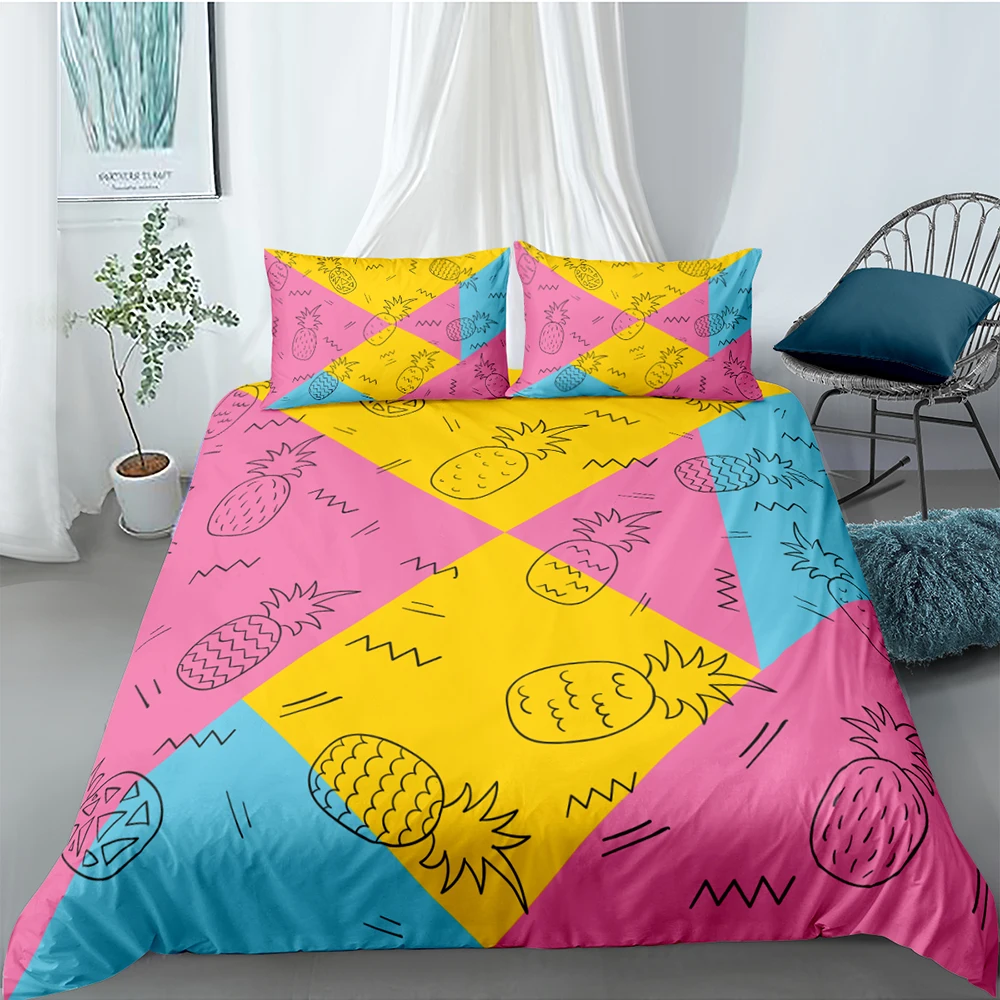 Pineapples Bedding Set For Girls Fresh Beautiful Duvet Cover Geometric King Queen Twin Full Single Double Unique Design Bed Set
Pineapples Bedding Set For Girls Fresh Beautiful Duvet Cover Geometric King Queen Twin Full Single Double Unique Design Bed Set