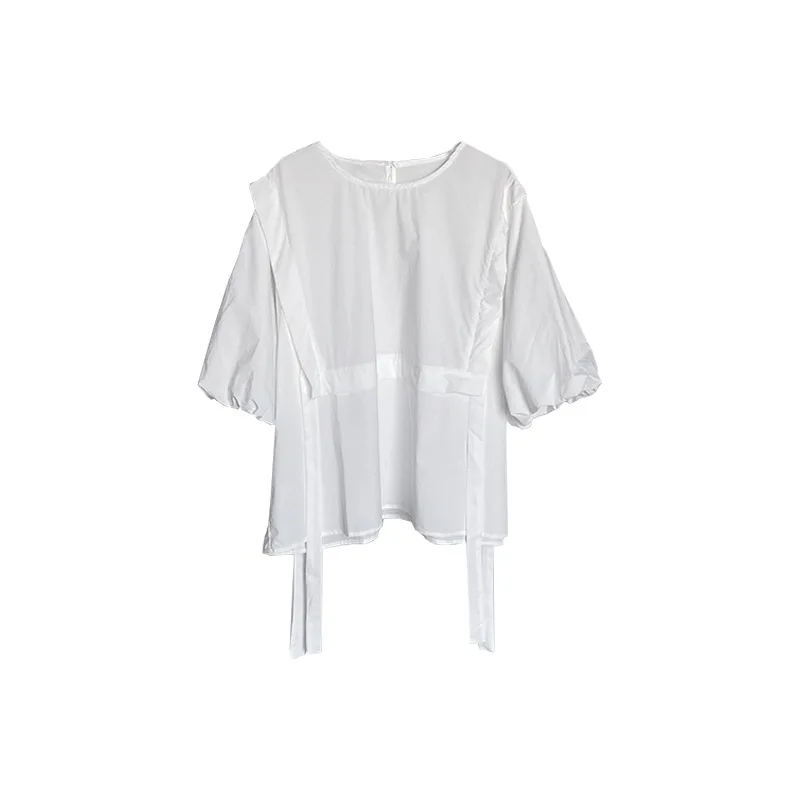 Ribbon Bubble Sleeve Shirt Blouse Women 2021 Summer New Korean Loose And Thin Pullover
Ribbon Bubble Sleeve Shirt Blouse Women 2021 Summer New Korean Loose And Thin Pullover