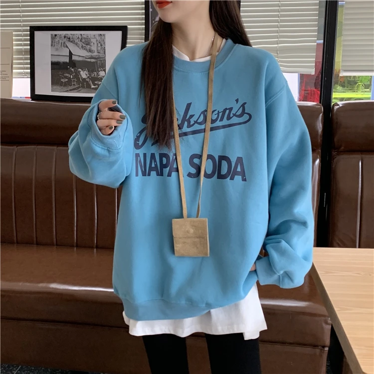 AA0070 new Loose blouse with letter printing all-match plus velvet pullover round neck Sweatshirts
AA0070 new Loose blouse with letter printing all-match plus velvet pullover round neck Sweatshirts