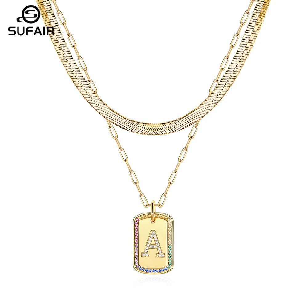 Sufair Layered Colored CZ Square 26 Letter Charm Necklace for Women 14K Gold Snake Choker Initial Pendant Necklace Jewelry
Sufair Layered Colored CZ Square 26 Letter Charm Necklace for Women 14K Gold Snake Choker Initial Pendant Necklace Jewelry