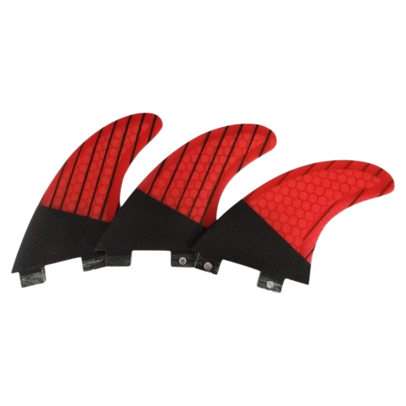 Surfboard Fins Red Fiberglass Surfboard Accessories Size Thruster Set