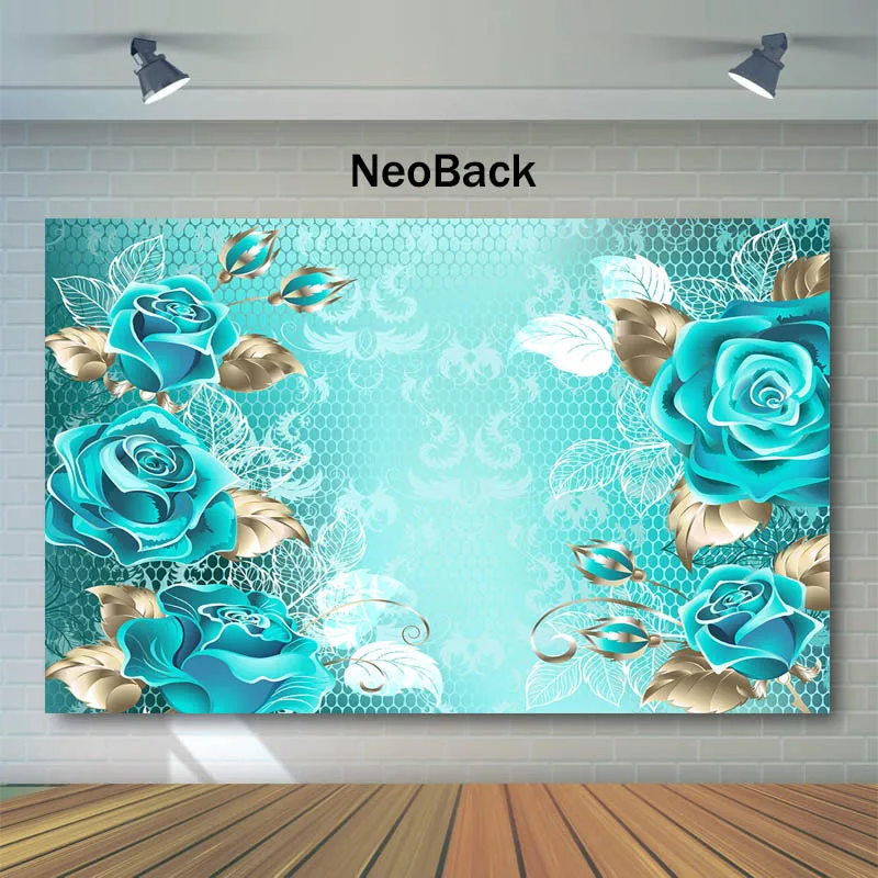 Фотофон NeoBack с голубым розовым синим цветком фон для фотосъемки цветами и днем