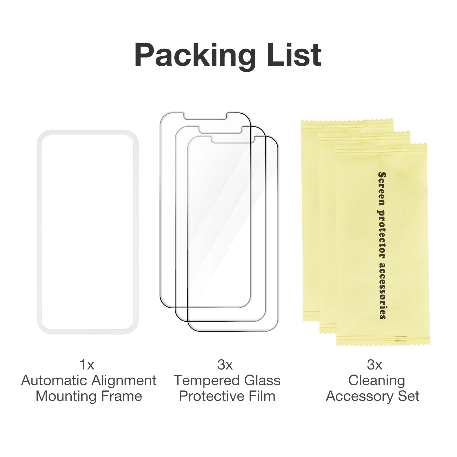3pcs Phone Screen Protector For IPhone 12/ IPhone 12 Pro 6.1HD Tempered Glass Protective Film Anti-burst And Anti-scratch
3pcs Phone Screen Protector For IPhone 12/ IPhone 12 Pro 6.1HD Tempered Glass Protective Film Anti-burst And Anti-scratch