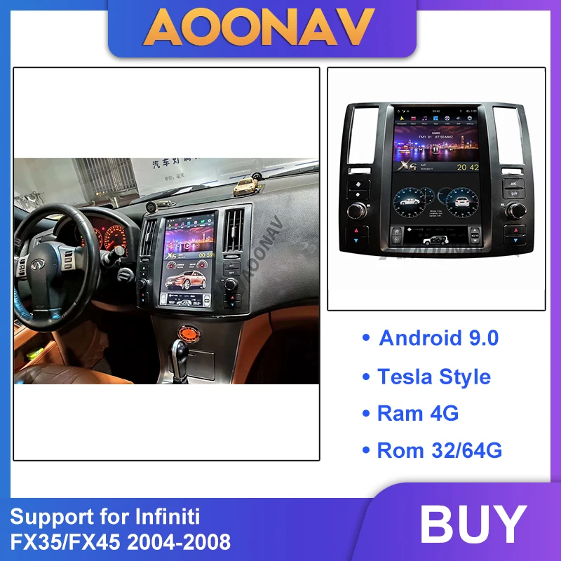 AOONAV 11,8 дюймовый автомобильный GPS-радиоприемник GPS-навигация для Infiniti FX35/FX45 2004-2008 DVD-плеер Android 9,0 вертикальный экран
AOONAV 11,8 дюймовый автомобильный GPS-радиоприемник GPS-навигация для Infiniti FX35/FX45 2004-2008 DVD-плеер Android 9,0 вертикальный экран