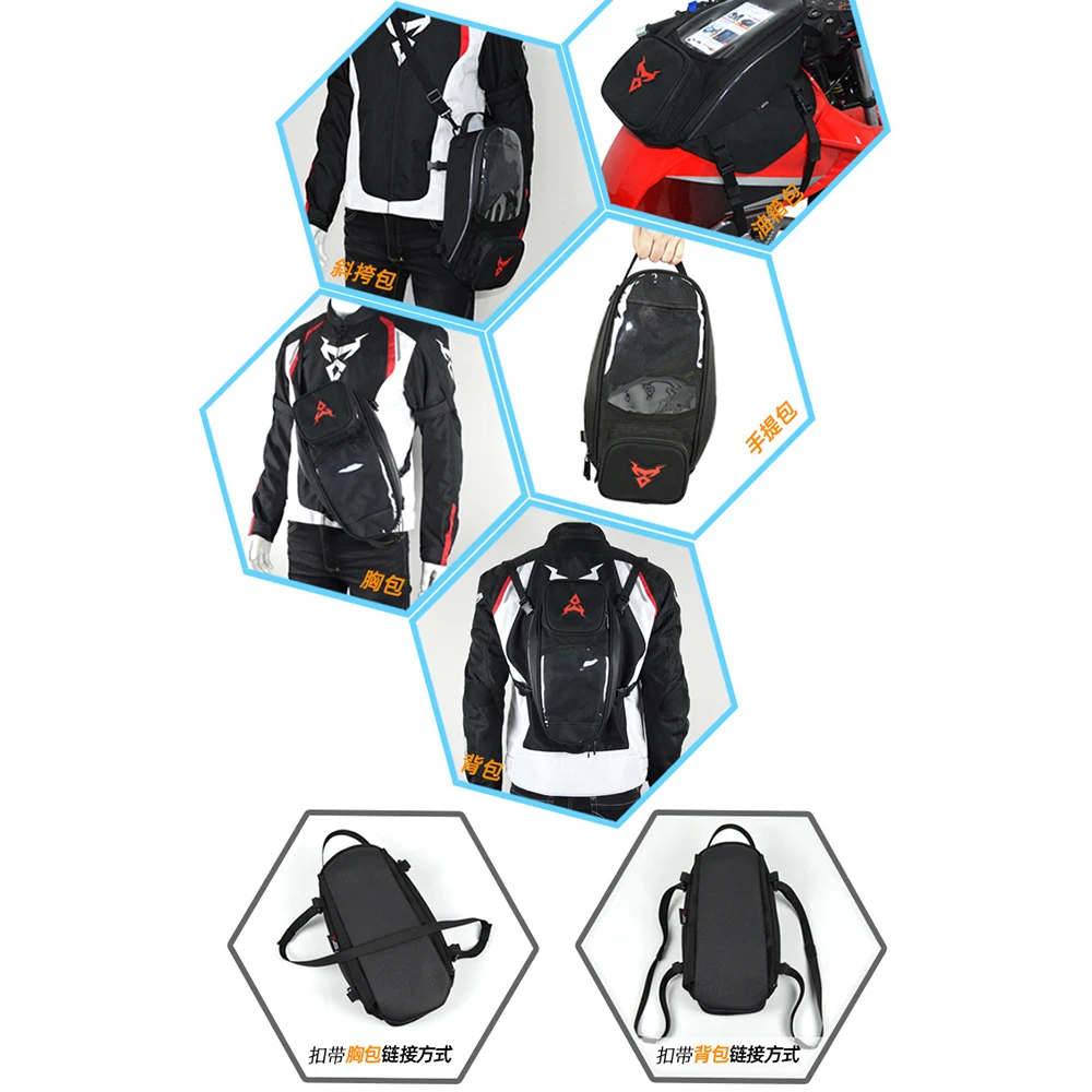 Motorcycle Bag Oil Saddle Bags Touch Screen Water-resistant Backpack Moto Motorbike Shoulder Riding Racing Motocross Tank Bag
Motorcycle Bag Oil Saddle Bags Touch Screen Water-resistant Backpack Moto Motorbike Shoulder Riding Racing Motocross Tank Bag