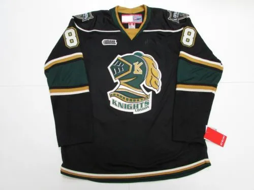 

London Knights #88 Patrick Kane white Green black MEN'S Hockey Jersey Embroidery Stitched Customize any number and name