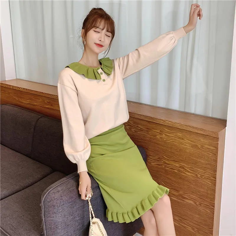 2022 New Fashion Women Skirt Sets Autumn Lantern Sleeve Sweater Skirt Suits Female Thicken Knitted Sets Outfits
2022 New Fashion Women Skirt Sets Autumn Lantern Sleeve Sweater Skirt Suits Female Thicken Knitted Sets Outfits