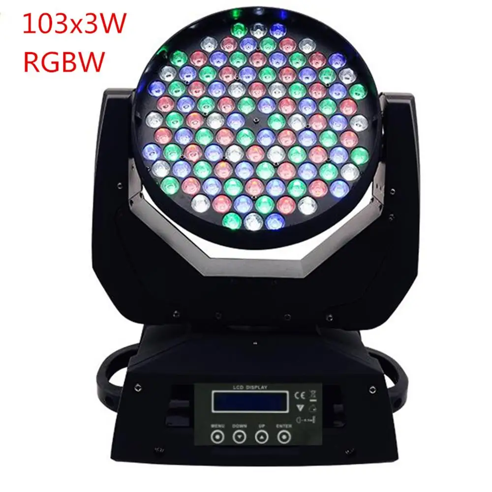 

108x3 W RGBW Zoom luz Led cabeza móvil DMX512 Led cabeza móvil de lavado efecto de luz de lavado led A la luz de la cabeza