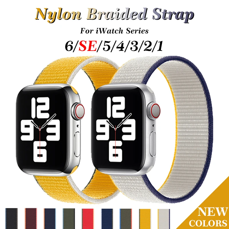 Nylon loop Strap For Apple Watch Band 38mm 42mm Sport Braided Band 40mm 44mm For iWatch Series 6 SE 5 4 3 2 1 Replacement strap
Nylon loop Strap For Apple Watch Band 38mm 42mm Sport Braided Band 40mm 44mm For iWatch Series 6 SE 5 4 3 2 1 Replacement strap