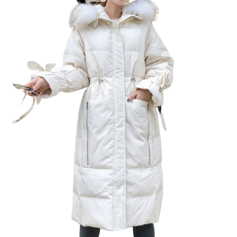White Duck Down Female Jacket Real Mink Skin Long On Knee Thin Korean Cord Fashion Big Pocket Ladies Down Parkas
White Duck Down Female Jacket Real Mink Skin Long On Knee Thin Korean Cord Fashion Big Pocket Ladies Down Parkas