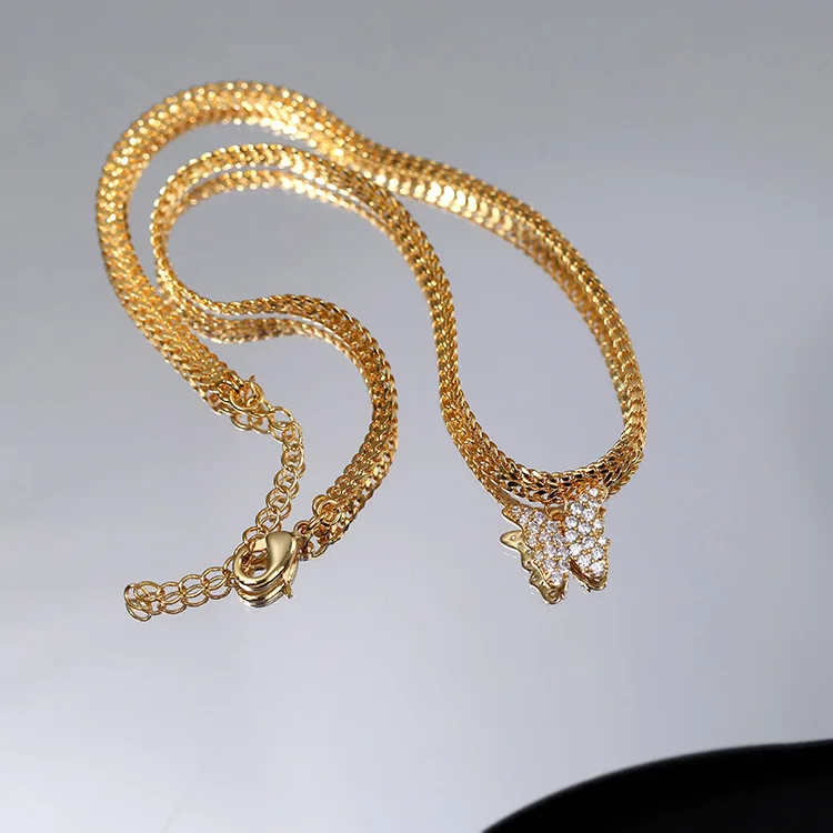 Amaiyllis 18K Gold Simple Butterfly Necklace Personality Hip Hop Braided Micro Pave Butterfly Necklace Jewelry For Women
Amaiyllis 18K Gold Simple Butterfly Necklace Personality Hip Hop Braided Micro Pave Butterfly Necklace Jewelry For Women
