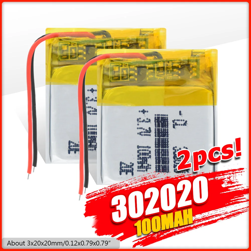 3 7 в 100 мАч 20*20*3 мм литий ионные полимерные батареи 302020 для тахографа MP3 GPS Bluetooth