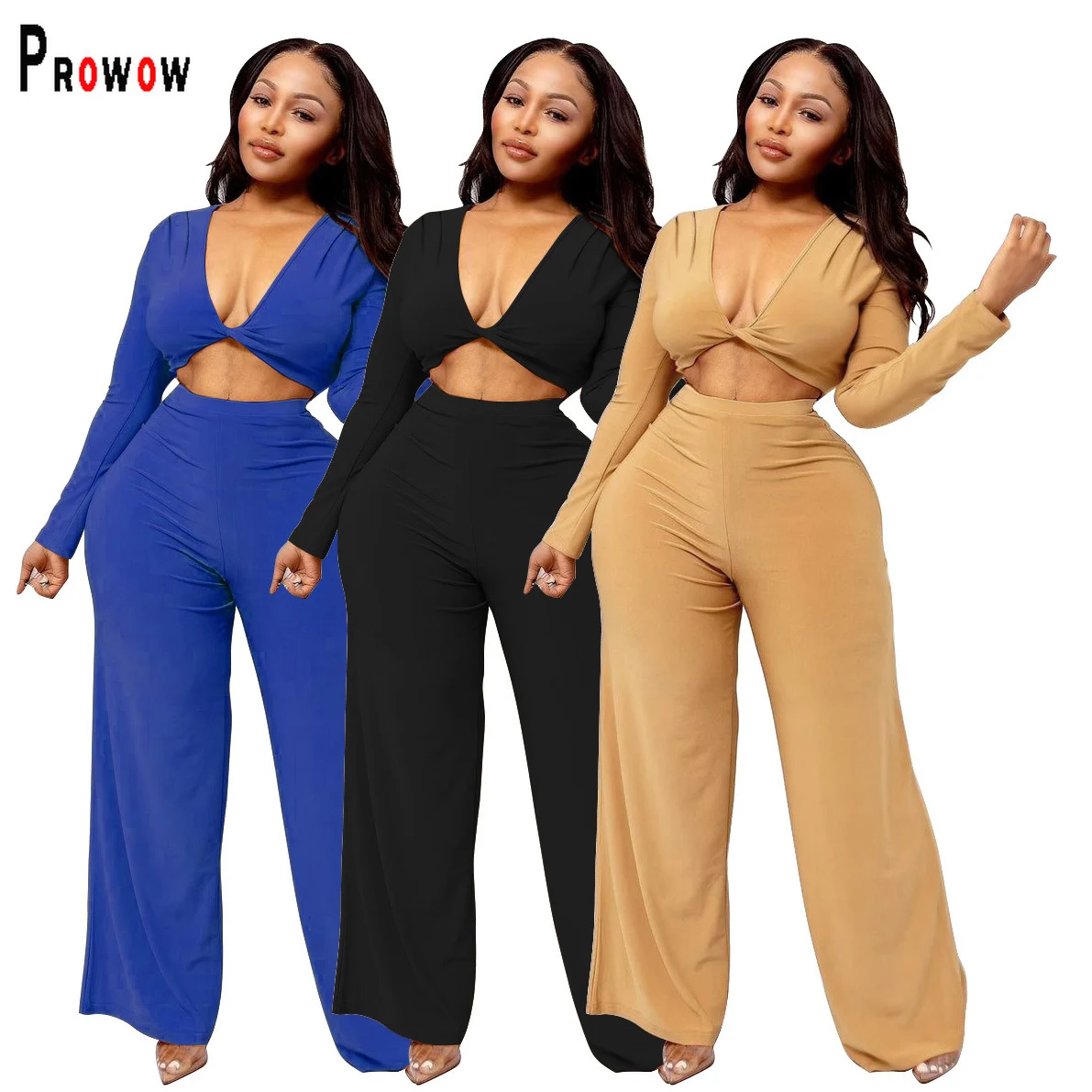 Prowow Women Clothing Set V-neck Corset Tops Wide Leg Pant Two Piece Matching Suits Spring Fall Solid Tracksuits Streetwear
Prowow Women Clothing Set V-neck Corset Tops Wide Leg Pant Two Piece Matching Suits Spring Fall Solid Tracksuits Streetwear