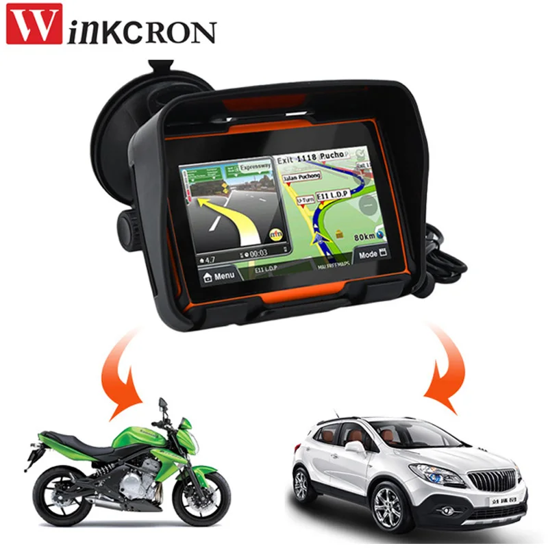Автомобильный GPS мотоцикл навигация 4 3 дюймов сенсорный экран IP67