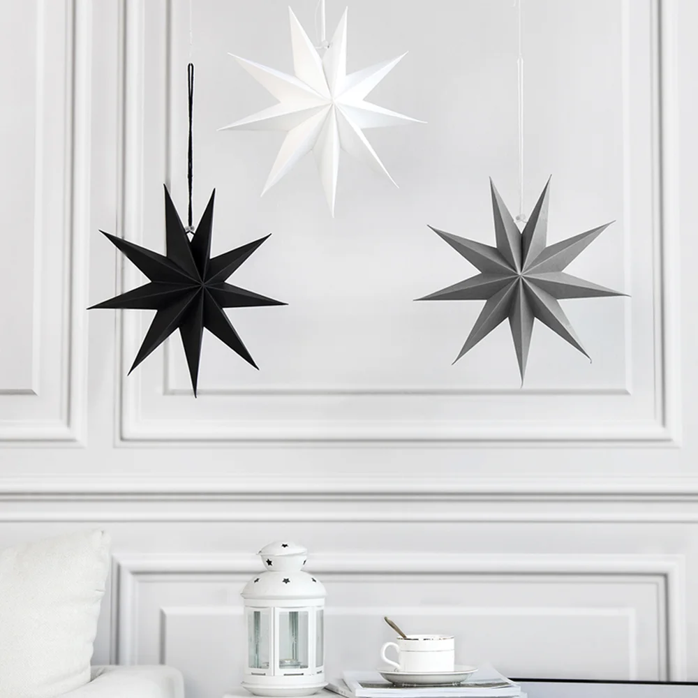 3pcs Paper Star Lantern 3D Nine Pointed Stars Gray White Black Birthday Christmas Xmas Wedding Party Home Hanging Decoration
3pcs Paper Star Lantern 3D Nine Pointed Stars Gray White Black Birthday Christmas Xmas Wedding Party Home Hanging Decoration