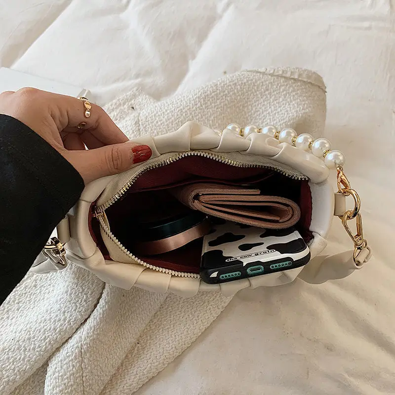 Shoulder Bag Female Women Underarm Pleated Crossbody Bag Handbag Purse Beaded Women Bag Fashion Backpack 2021 PU Leather Zipper
Shoulder Bag Female Women Underarm Pleated Crossbody Bag Handbag Purse Beaded Women Bag Fashion Backpack 2021 PU Leather Zipper