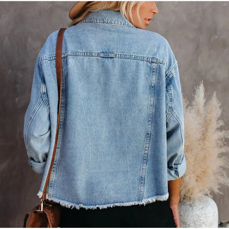 Plus Size Loose Short Bomber Denim Jackets Vintage Tassel Long Sleeve Jeans Jacket Harajuku Oversized Frayed Coats
Plus Size Loose Short Bomber Denim Jackets Vintage Tassel Long Sleeve Jeans Jacket Harajuku Oversized Frayed Coats
