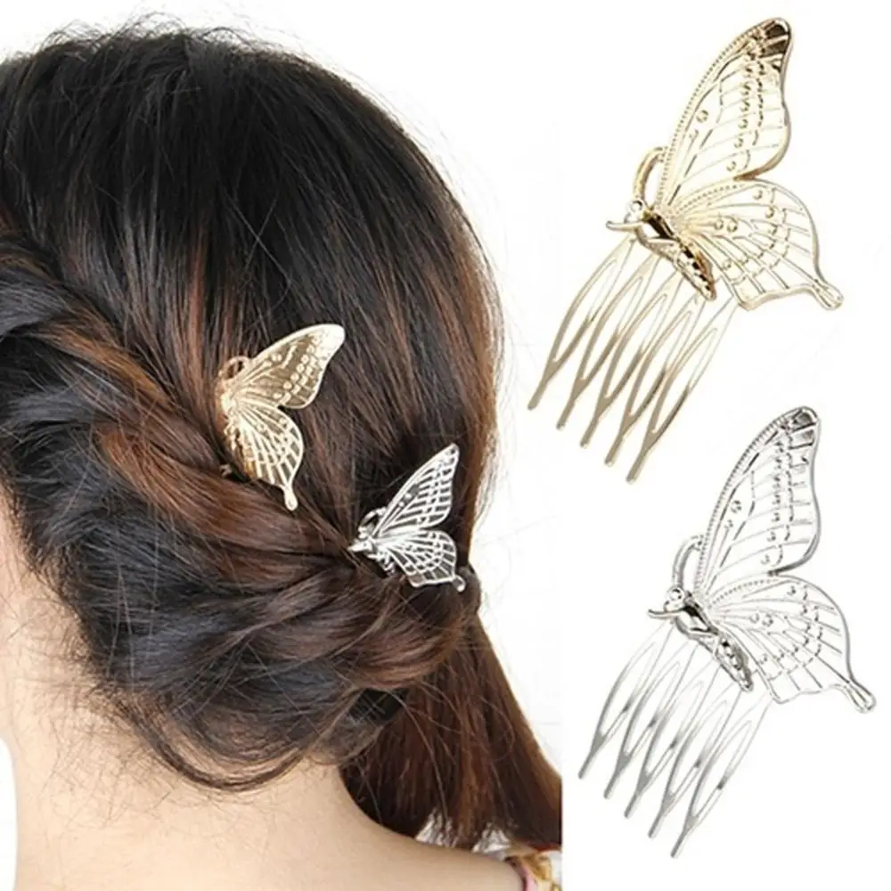 1Pcs Elegant Butterfly Hair Comb Girls Alloy Hair Clips Hair Accessories For Women Gold Sliver Hairgrips Hairpins Headwear
1Pcs Elegant Butterfly Hair Comb Girls Alloy Hair Clips Hair Accessories For Women Gold Sliver Hairgrips Hairpins Headwear