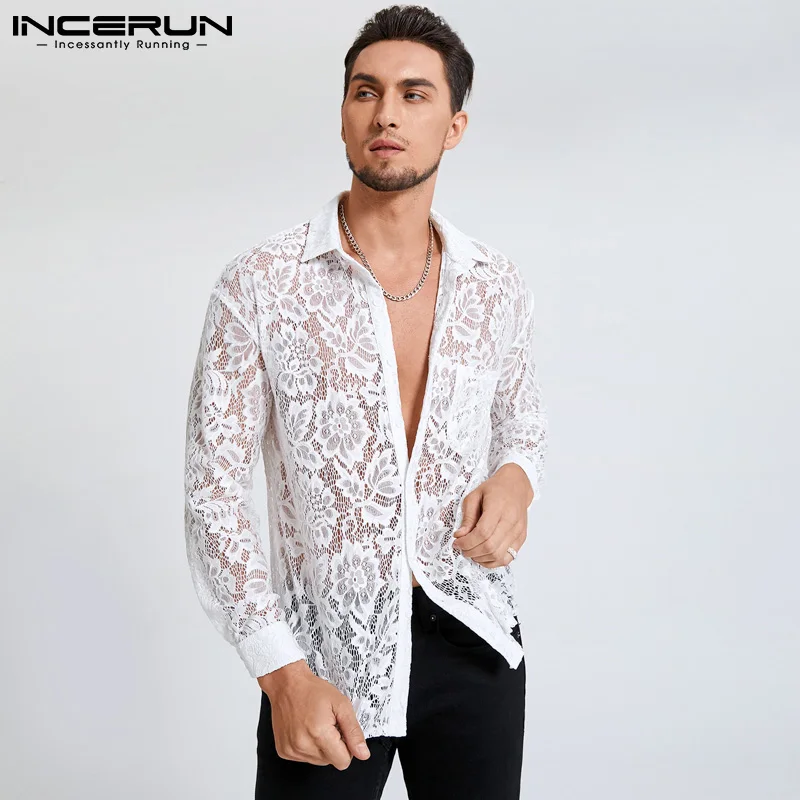 INCERUN 2021 Fashion Men Shirt Lapel Long Sleeve Lace Mesh Transparent Streetwear Party Nightclub Tops Pockets Sexy Camisa S-5XL
INCERUN 2021 Fashion Men Shirt Lapel Long Sleeve Lace Mesh Transparent Streetwear Party Nightclub Tops Pockets Sexy Camisa S-5XL