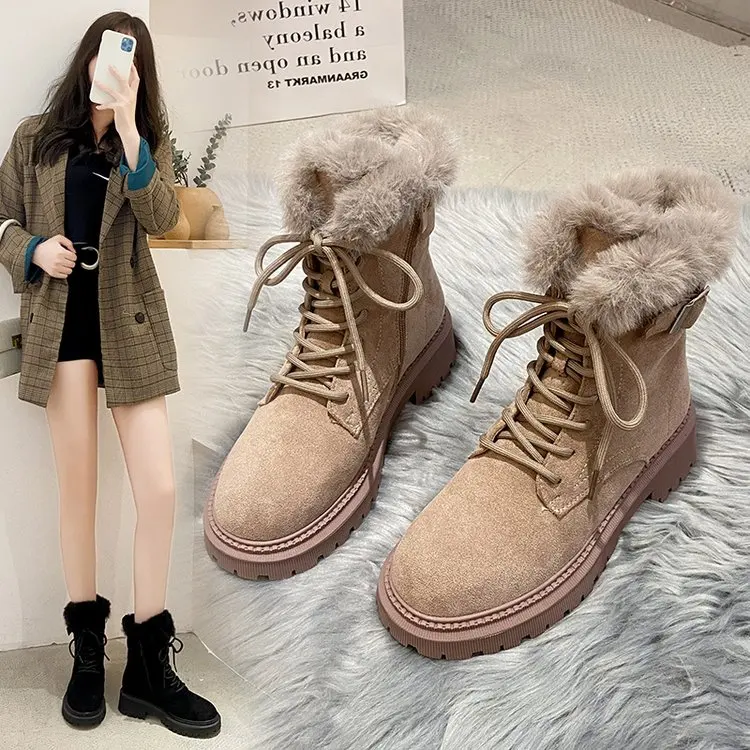 New Ankle Boots Women Flat Short Plush Winter Shoes Women Warm Ladies Boots Ankle Sewing Fashion Black ShoesWoman
New Ankle Boots Women Flat Short Plush Winter Shoes Women Warm Ladies Boots Ankle Sewing Fashion Black ShoesWoman