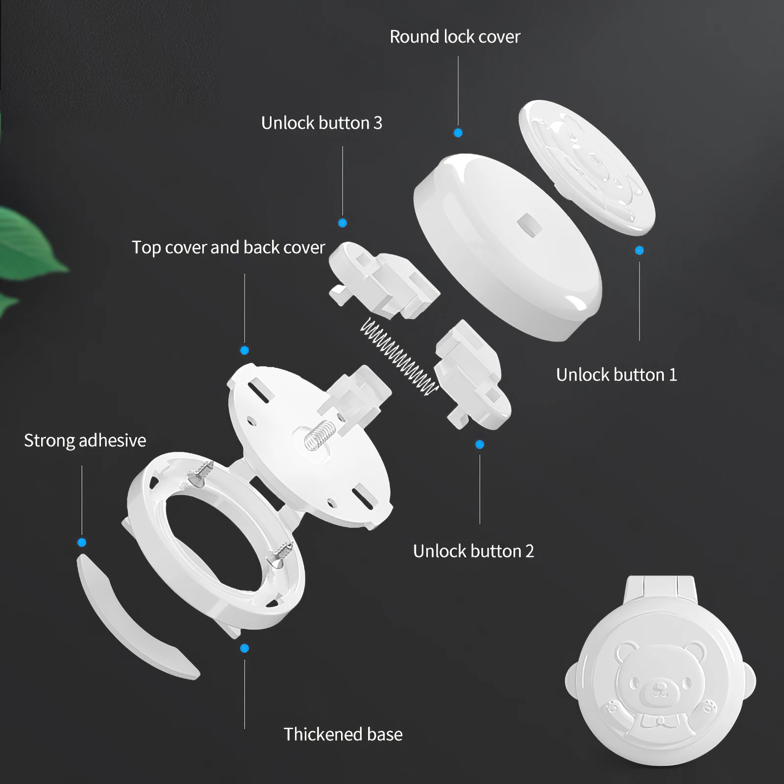 Baby Safety Lock Strong Adhesive Cartoon Bear Button Security Lock Washing Machine Car Computer Plastic Children Safety Lock
Baby Safety Lock Strong Adhesive Cartoon Bear Button Security Lock Washing Machine Car Computer Plastic Children Safety Lock