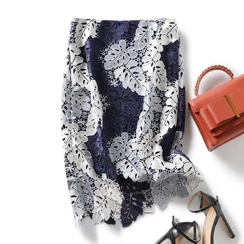 2020 Summer High Waist Bodycon Leaves Lace Skirt Women Hollow Out Formal High Quality Ladies Pencil Skirts Office Lady Midi Saia
2020 Summer High Waist Bodycon Leaves Lace Skirt Women Hollow Out Formal High Quality Ladies Pencil Skirts Office Lady Midi Saia