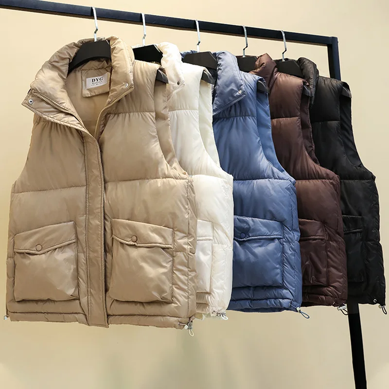 Korean Style Casual Stand Collar Parkas Vests Women Fashion Zip Buckle Cardigan Vests Woman Autumn Simple Cotton Women's Vest
Korean Style Casual Stand Collar Parkas Vests Women Fashion Zip Buckle Cardigan Vests Woman Autumn Simple Cotton Women's Vest