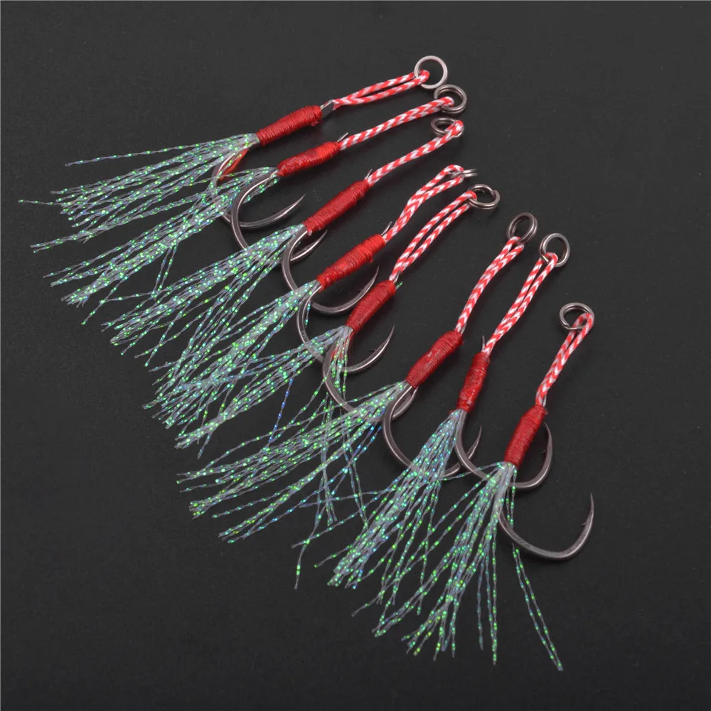 20Pcs/lot Slow Jig Assist Fishing hook Cast Jigging Bass fishing lure Metal Jig head Barbed Fly Hooks Tying up with Feather
20Pcs/lot Slow Jig Assist Fishing hook Cast Jigging Bass fishing lure Metal Jig head Barbed Fly Hooks Tying up with Feather
