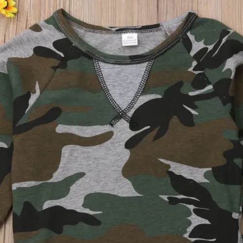 Infant Baby Boys Camouflage Print Cotton T Shirt Tops + Pants Kids Casual Outfits Clothes Sets 0-24M
Infant Baby Boys Camouflage Print Cotton T Shirt Tops + Pants Kids Casual Outfits Clothes Sets 0-24M
