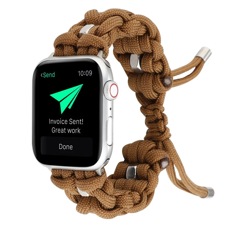 Umbrella rope strap for apple watch 4 5 band 44mm 40mm 42mm 38mm iwatch 5/4/3/2/1 Outdoor travel bracelet adjustable nylon belt
Umbrella rope strap for apple watch 4 5 band 44mm 40mm 42mm 38mm iwatch 5/4/3/2/1 Outdoor travel bracelet adjustable nylon belt