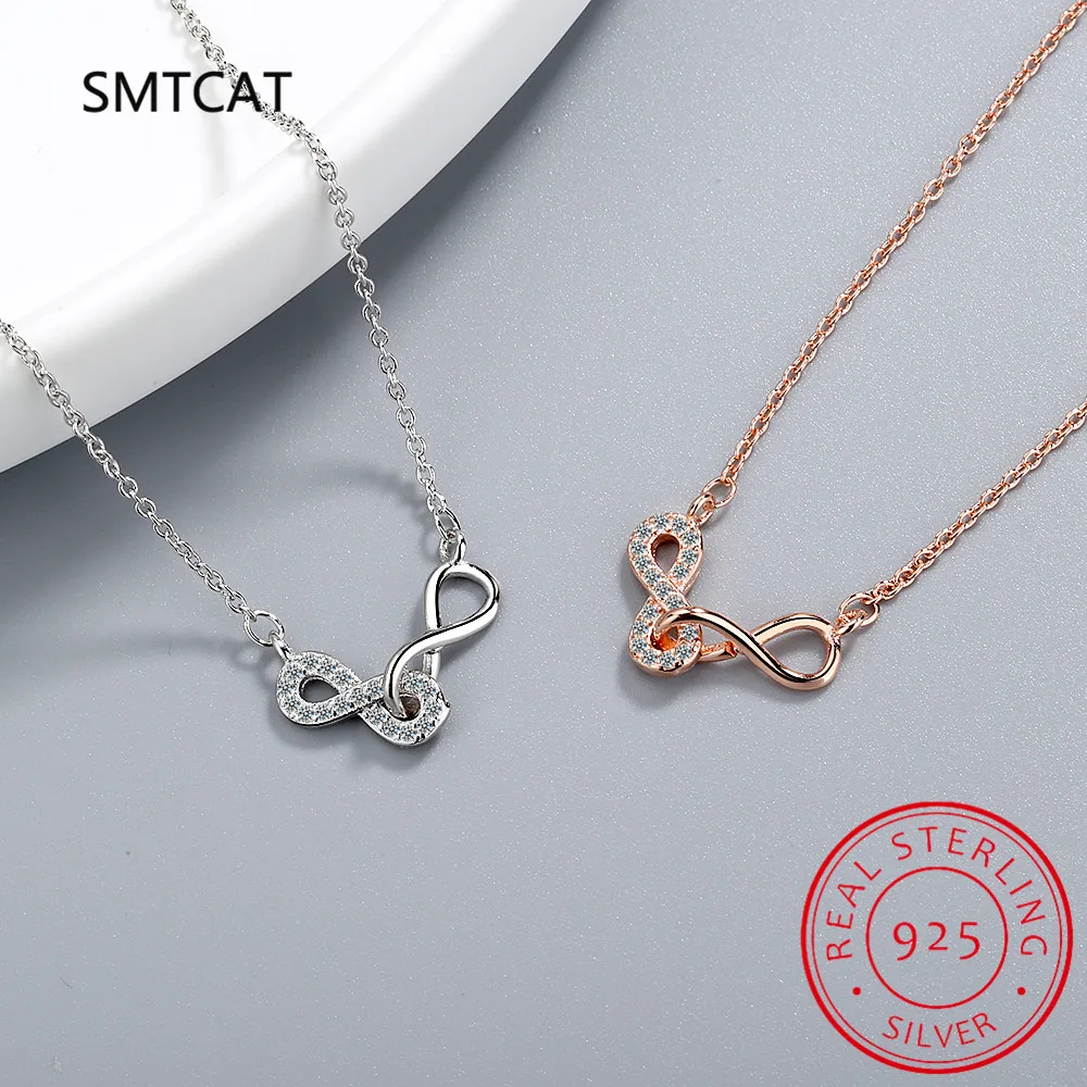 100% 925 Sterling Silver Double Infinite Love Pendant Necklace For Women Dazzling Clear Zircon Fine Accessories Jewelry Gift
100% 925 Sterling Silver Double Infinite Love Pendant Necklace For Women Dazzling Clear Zircon Fine Accessories Jewelry Gift