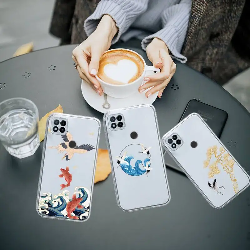 Crane Koi Design Pattern Phone Case Transparent for Xiaomi redmi note 5 7 8 9 10 11 t S A lite pro high quality funda 
Crane Koi Design Pattern Phone Case Transparent for Xiaomi redmi note 5 7 8 9 10 11 t S A lite pro high quality funda