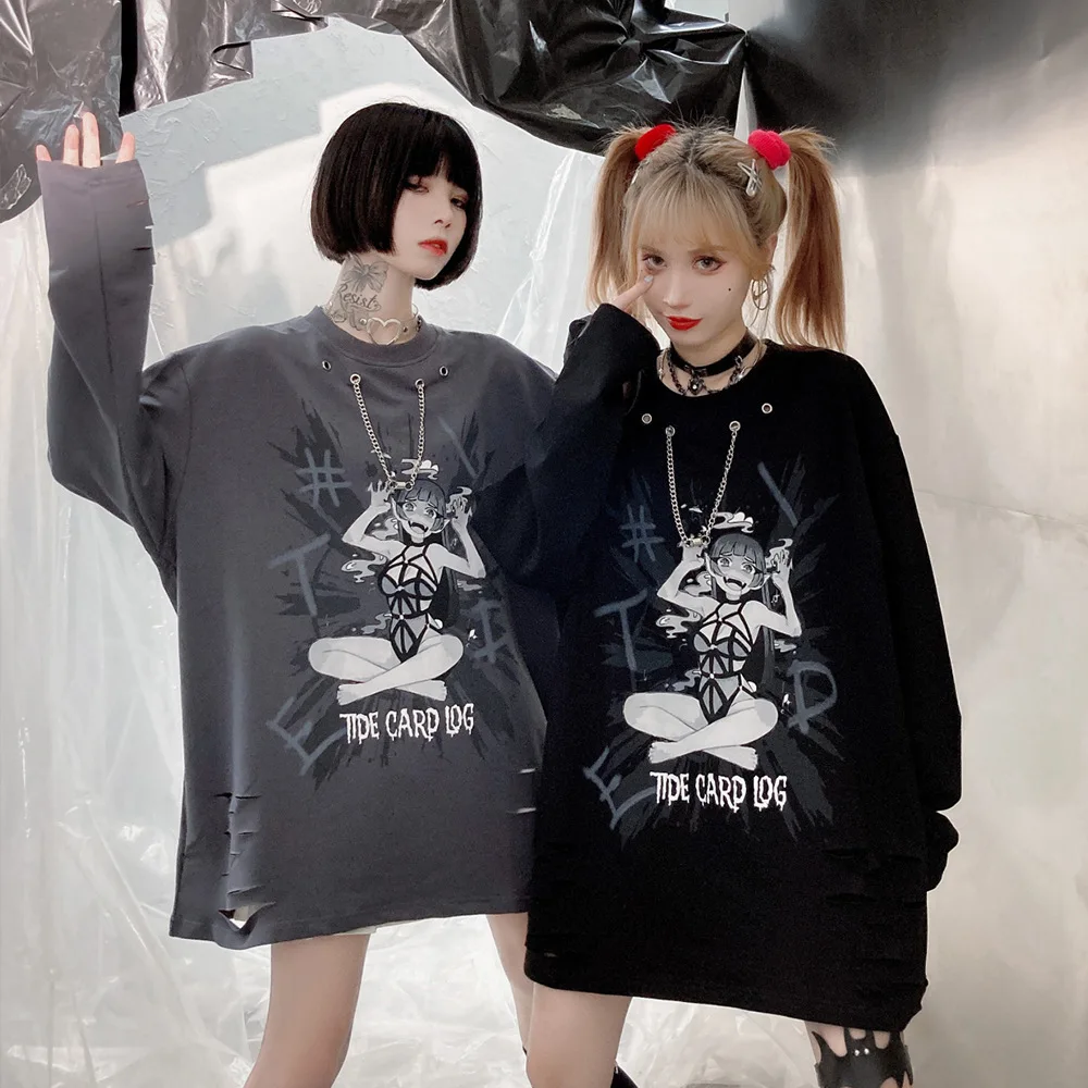 Pullover Men Comics Anime Manga Illustration Hook and Loop Fastener Chain Design Thin Sweatshirt Streetwear Men Harajuku Tops
Pullover Men Comics Anime Manga Illustration Hook and Loop Fastener Chain Design Thin Sweatshirt Streetwear Men Harajuku Tops