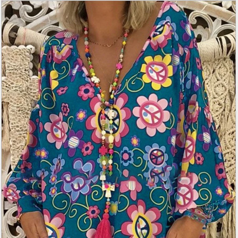 SUSOLA Women's Shirts Print Loose Long Sleeve V-neck Spring Summer New Casual Fashion Plus Size Women Blouses
SUSOLA Women's Shirts Print Loose Long Sleeve V-neck Spring Summer New Casual Fashion Plus Size Women Blouses