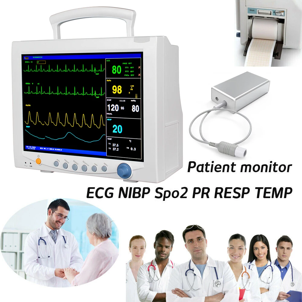 CMS7000Plus ICU Patient Monitor 12.1"Touch Screen Multi-Parameter ECG NIBP SPO2 PR RESP TEMP Vital Signs Monitor
CMS7000Plus ICU Patient Monitor 12.1"Touch Screen Multi-Parameter ECG NIBP SPO2 PR RESP TEMP Vital Signs Monitor