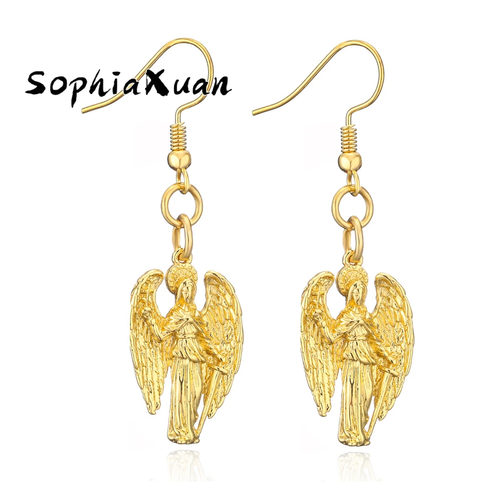 SophiaXuan Angel Wing Earrings Popular Design Creative Embossed Gold-plated Eardrop Blessing Jewelry Earring Women's 2021 Party
SophiaXuan Angel Wing Earrings Popular Design Creative Embossed Gold-plated Eardrop Blessing Jewelry Earring Women's 2021 Party