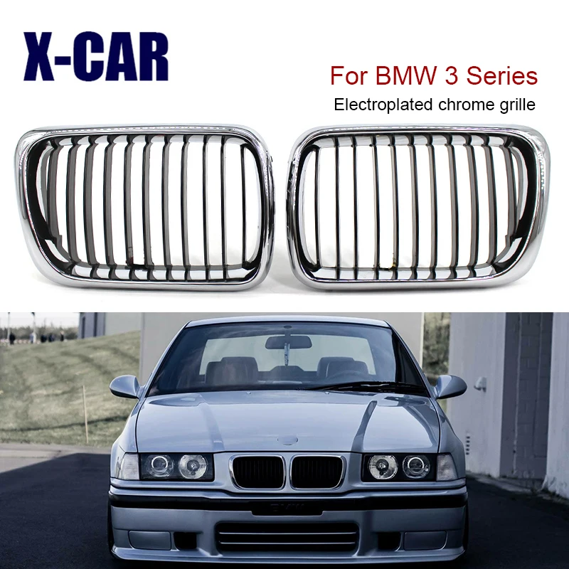 2pcs error-free front grille Chrome plating front bumper grille for BMW E36 318i 320i 325i M3 1997-1999 
2pcs error-free front grille Chrome plating front bumper grille for BMW E36 318i 320i 325i M3 1997-1999