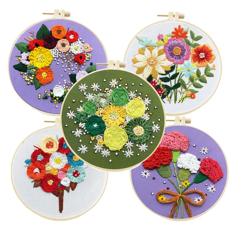 Flower DIY Kit Embroidery Material Package with Hoop Cross-stitch Set Sewing Art Needlework Handicraft Craft Bordar Kit Decor
Flower DIY Kit Embroidery Material Package with Hoop Cross-stitch Set Sewing Art Needlework Handicraft Craft Bordar Kit Decor