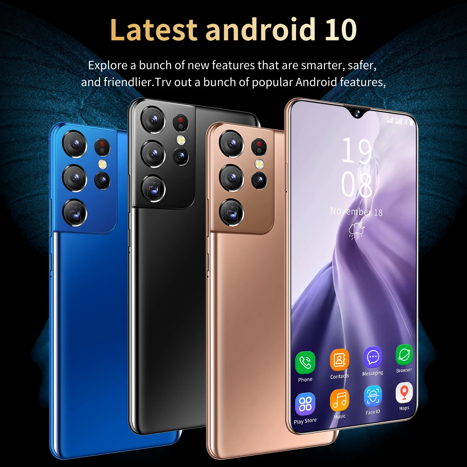 6.7 Inch S21+Ultra Smartphone Mobile Phone with 4G/5G Dual Sim Cards Bluetooth Wifi 13MP 24MP HD Camera GPS
6.7 Inch S21+Ultra Smartphone Mobile Phone with 4G/5G Dual Sim Cards Bluetooth Wifi 13MP 24MP HD Camera GPS