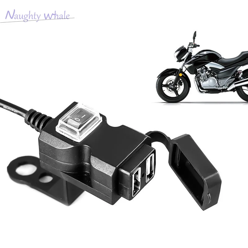 

FOR SUZUKI Gsr 600 Bandit 650 1200 Gsxr Sv 400 Intruder 800 V-Strom Dual USB Port Motorcycle Charger Adapter Power Supply Socket