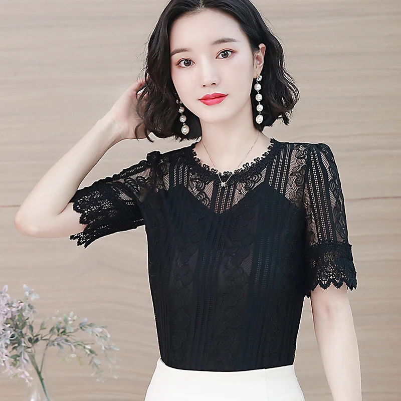 M-5XL Women Lace Chiffon Tops Tees Summer 2021 New Fashion Short-sleeve Hollow-out Pullovers Breathable T-shirt Female
M-5XL Women Lace Chiffon Tops Tees Summer 2021 New Fashion Short-sleeve Hollow-out Pullovers Breathable T-shirt Female