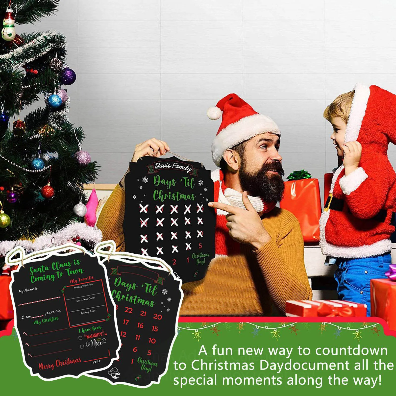Christmas Props Blackboard Reusable Double-sided Christmas Advent Calendar 24-day Children's Wish List 2021 Navidad Noel #30
Christmas Props Blackboard Reusable Double-sided Christmas Advent Calendar 24-day Children's Wish List 2021 Navidad Noel #30