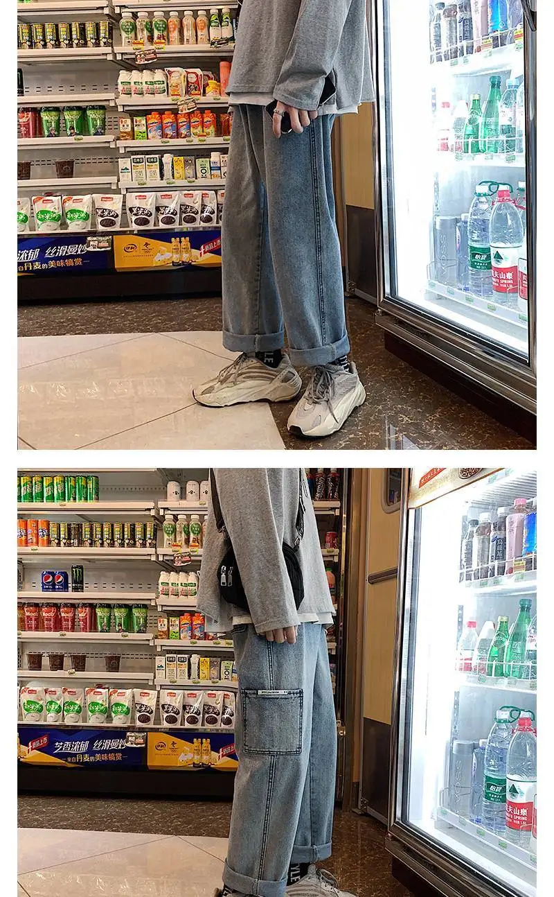 Ins Pocket Jeans Men Cool Graffiti Print Denim Pants Solid Color Fashion Retro Baggy Hip Hop Style Jeans High Street Casual Pant
Ins Pocket Jeans Men Cool Graffiti Print Denim Pants Solid Color Fashion Retro Baggy Hip Hop Style Jeans High Street Casual Pant