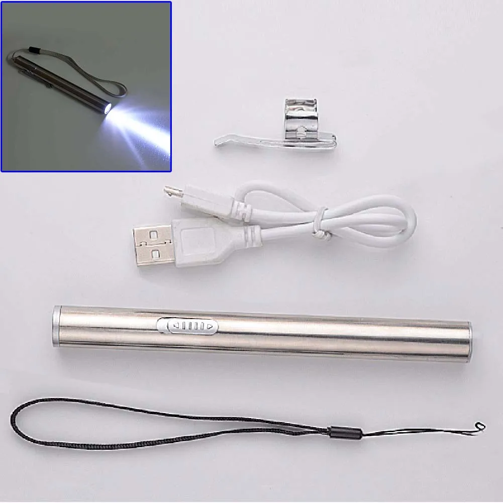Portable Flashlight Medical Handy Pen Light Stainless Steel USB Rechargeable LED Superbright Electric Torch Portable Lighting
Portable Flashlight Medical Handy Pen Light Stainless Steel USB Rechargeable LED Superbright Electric Torch Portable Lighting