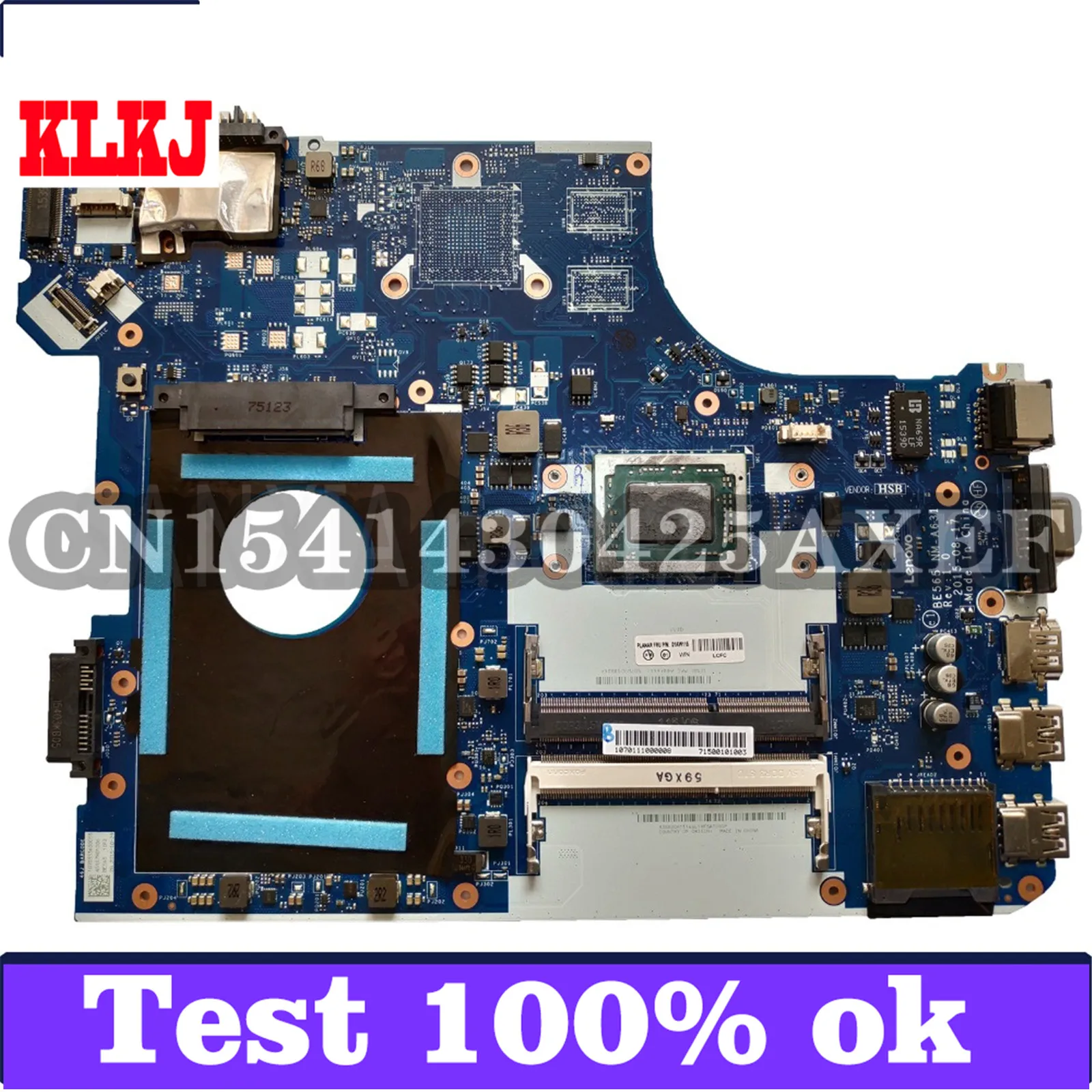 KLKJ BE565 NM-A631 Laptop Motherboard For Lenovo ThinkPad E565 Test Original Mainboard A6-CPU
KLKJ BE565 NM-A631 Laptop Motherboard For Lenovo ThinkPad E565 Test Original Mainboard A6-CPU