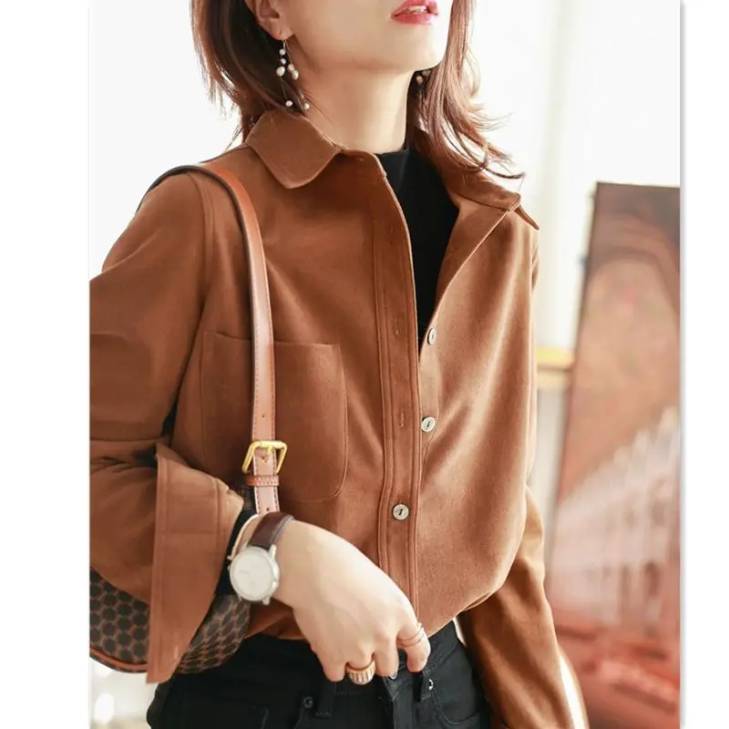 Women's Shirt Spring And Autumn Style With temperament twill brushed fabric temperament loose bottoming coat women Ladies tops
Women's Shirt Spring And Autumn Style With temperament twill brushed fabric temperament loose bottoming coat women Ladies tops